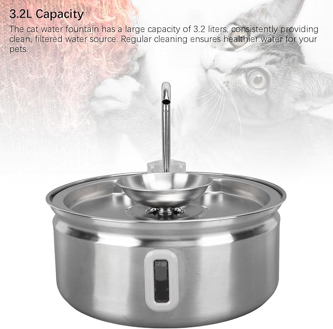 Fuente de Agua para Gatos Acero Inoxidable 3.2L Automática miniatura 4