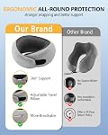 Memory Foam Travel Neck Pillow, Ergonomic Cervical Support Pillow, Removable Washable Cover Neck Pillow for Airplane Car Road Trip Office Naps Camping (Grey)