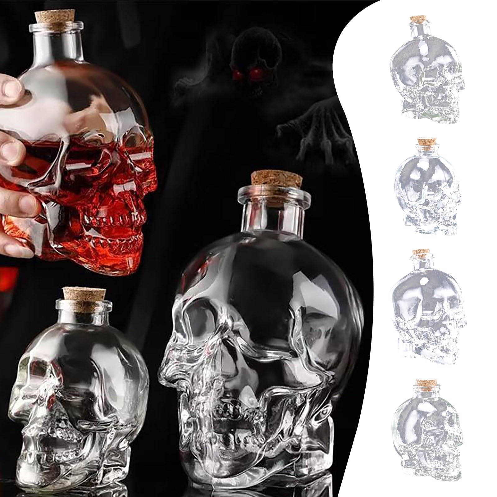 Support De Bouteille De Vin Et De Coke En Forme De Crâne