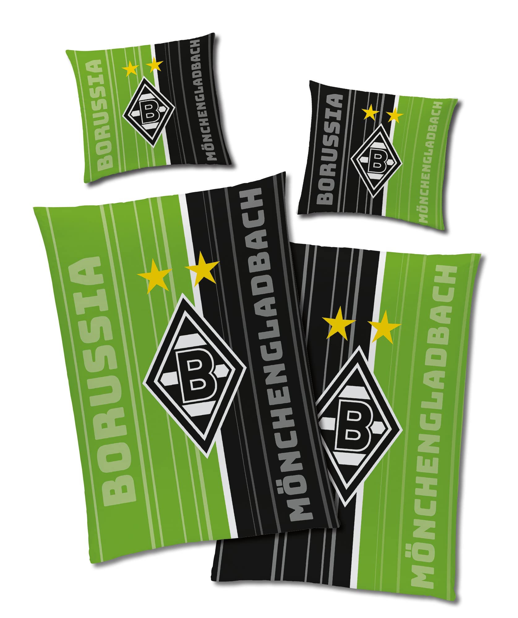 BERONAGE Borussia Mönchengladbach Wende-Bettwäsche Fohlen-Elf 135x200+80x80 Linon VFL RV