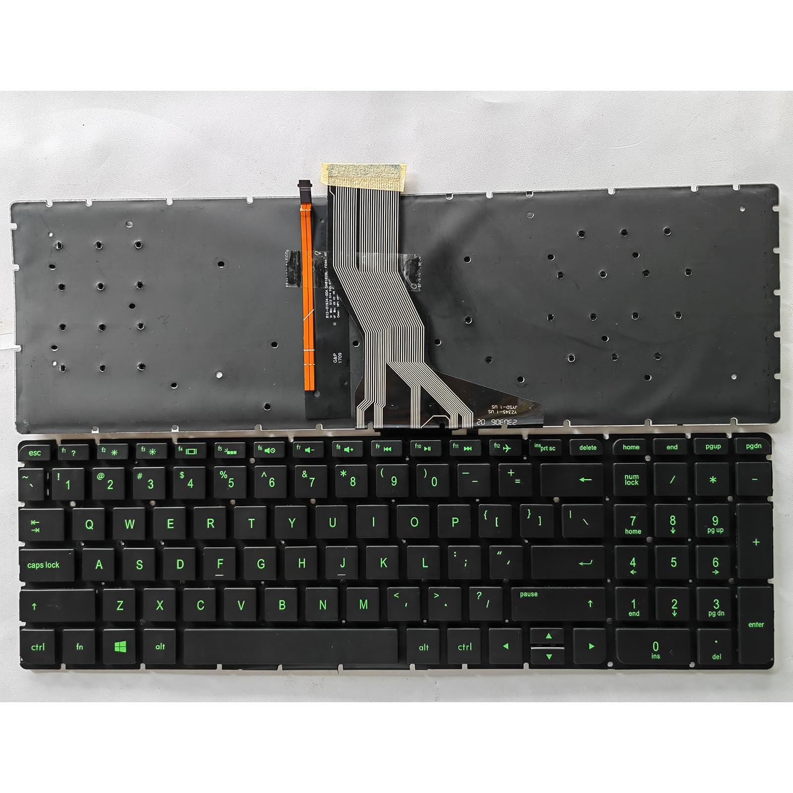 Clavier US rétroéclairé vert pour HP Pavilion 15-AB - 2