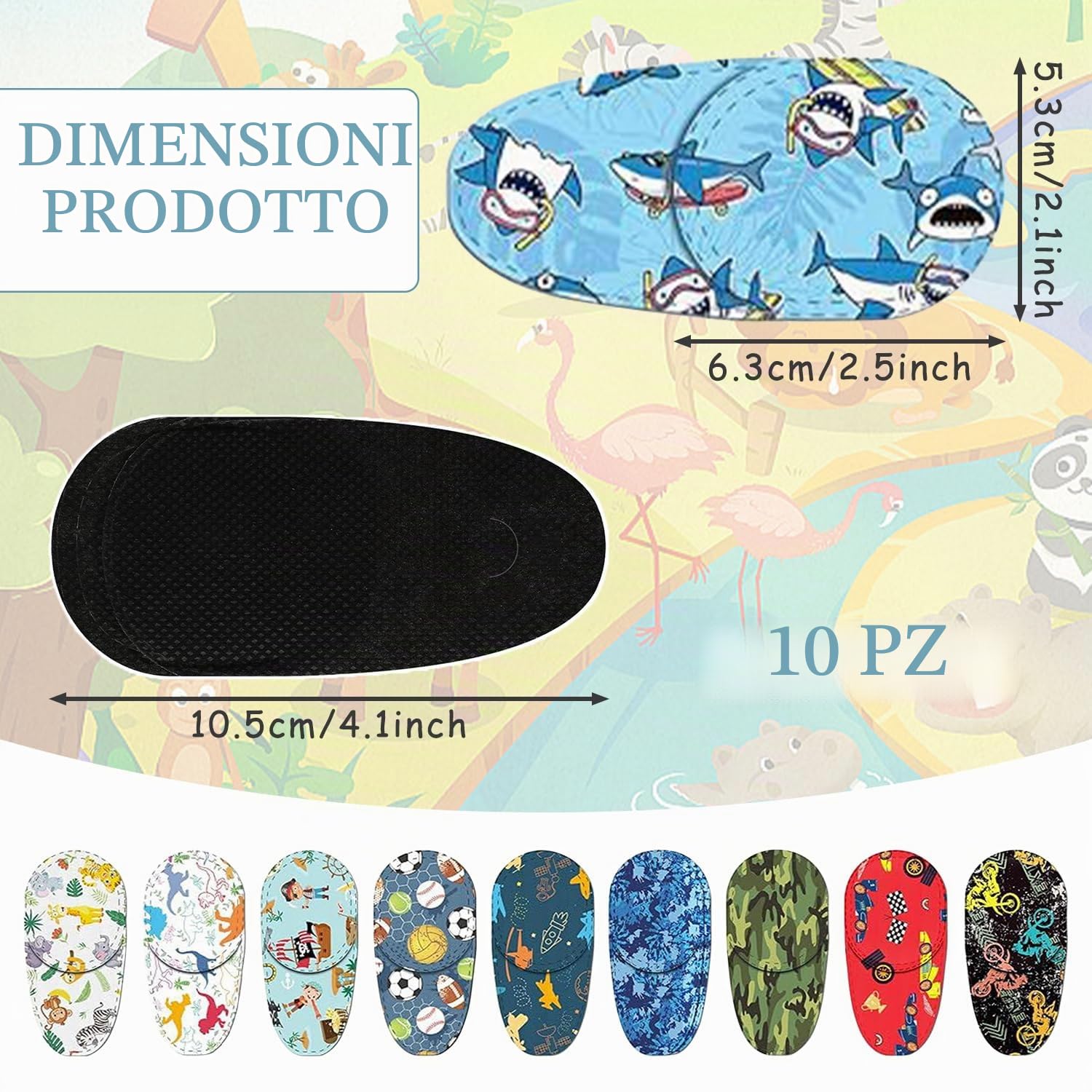 10 Pezzi Bende Oculari, Eye Patch Coprente per Occhio Pigro Ambliopia, Cartoon Eyepatch per Gli Occhiali Trattare Occhio Pigro Amblyopia Strabismus per Gli Occhi Sinistro e Destro
