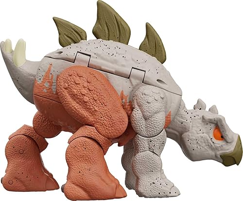 Miniatura 10 de Mattel Jurassic World Dinosaur Transforming Toy, 11 Step Tyrannosaurus T Rex to Ankylosaurus Double Danger 2 in 1 Toy, Fierce Changers