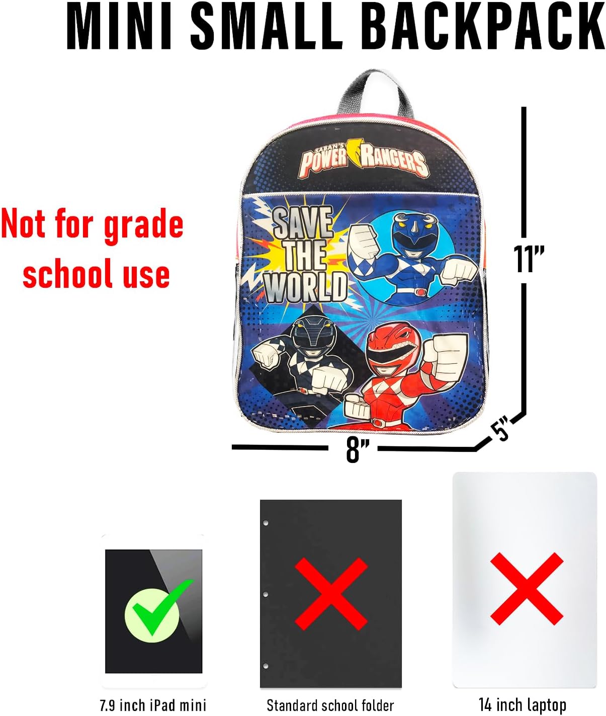 Power Rangers Backpack Preschool Boys Set with Stickers, Coloring Books and More
