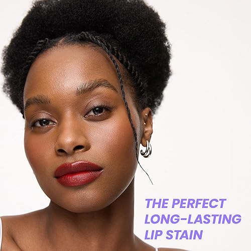 Miniatura 101 de Wonderskin Wonder Blading - Tinte labial rojo de larga duración, tinte labial resistente al agua, tinte labial natural, no mancha (Divine masque)