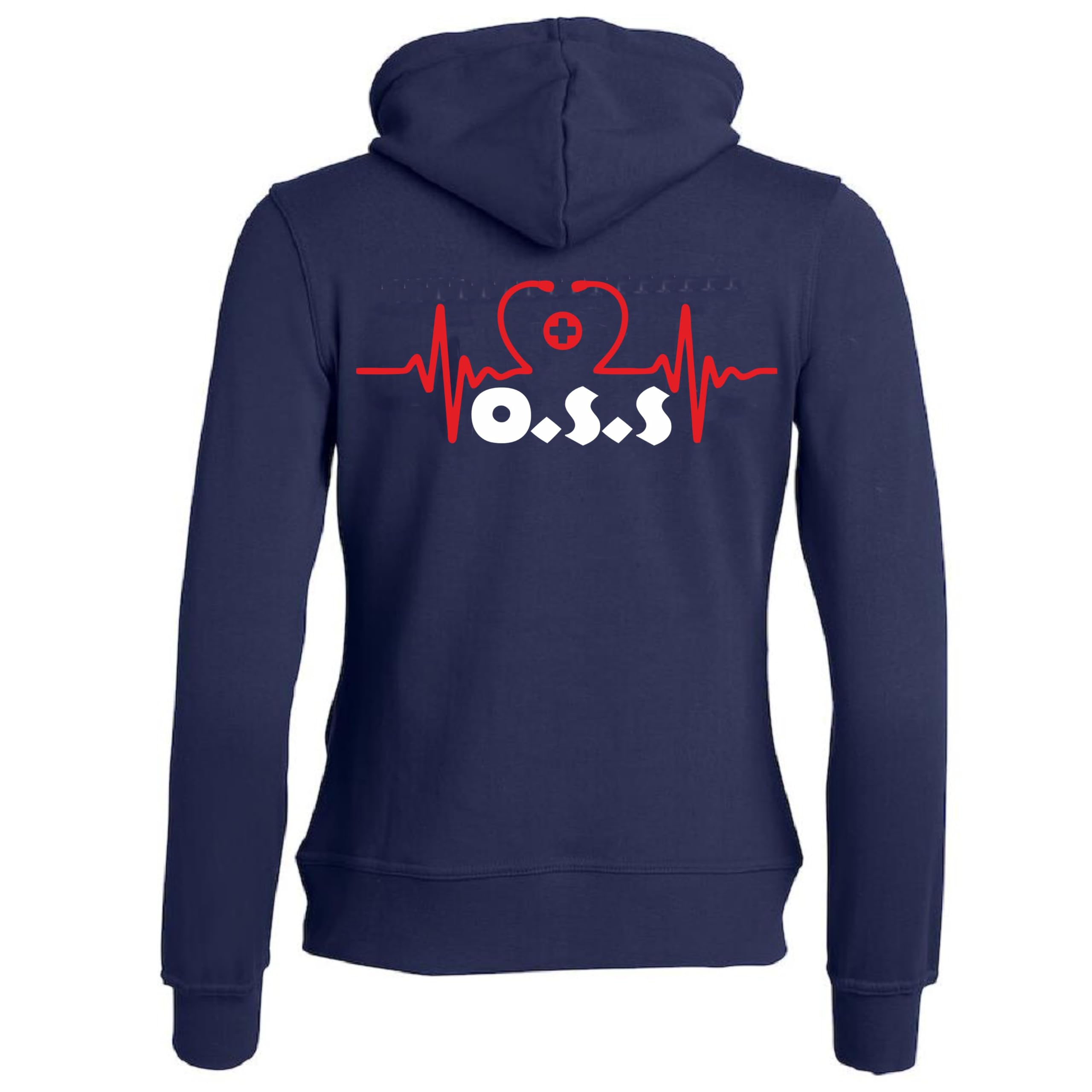 Felpa Infermiera Dottoressa Oss Stetoscopio Cuore | Felpa Da Donna Con Cappuccio e Zip Lunga | Personalizzabile Con Il Tuo Nome La tua Qualifica e Il Tuo Reparto | Scegli la Grafica PS 02203-002