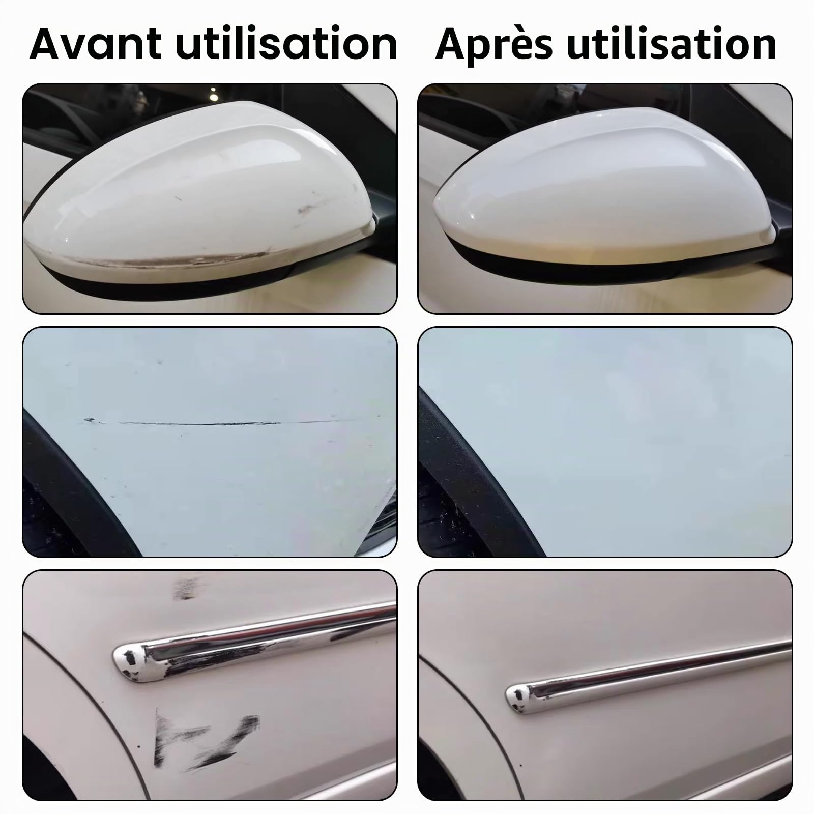 Kit de polisseuse automatique, polisseuse de réparation de rayures pour voiture, polisseuse portable rechargeable sans fil pour l'entretien des voitures, cirage, rayures de voiture et pare-brise