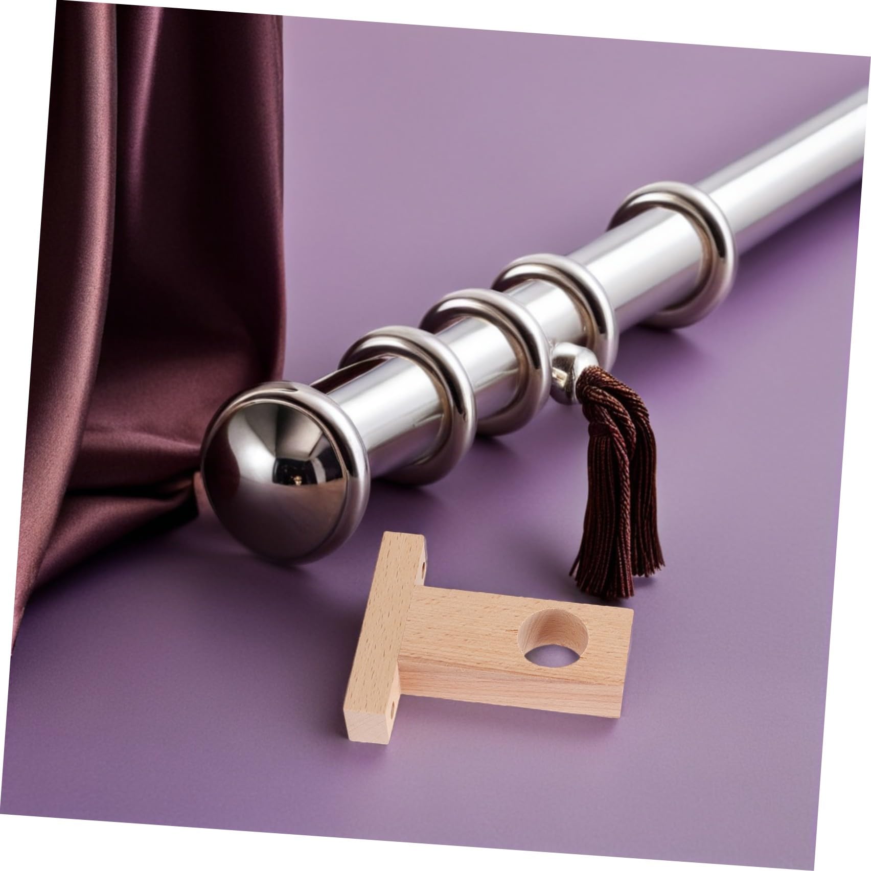 Supporti per Aste per Tende in Legno 4 Pezzi Facili da Installare e Resistenti per Camera da Letto e Casa Diametro Interno 2,5-3 Cm