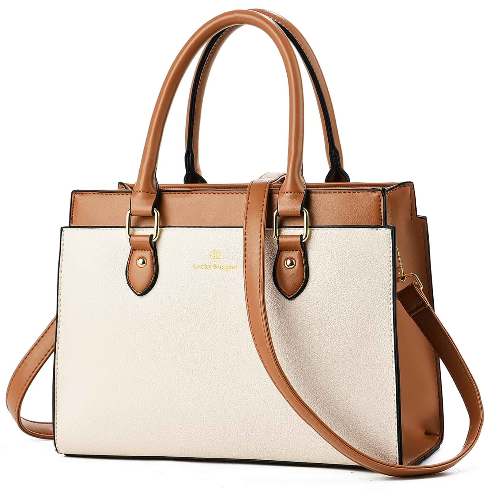KURGOOL Handbags Purses for Women, Trendy Leather Dual-tone Tote Purse, Designer Handbag Shoulder Bag Top Handle Satchel Bags