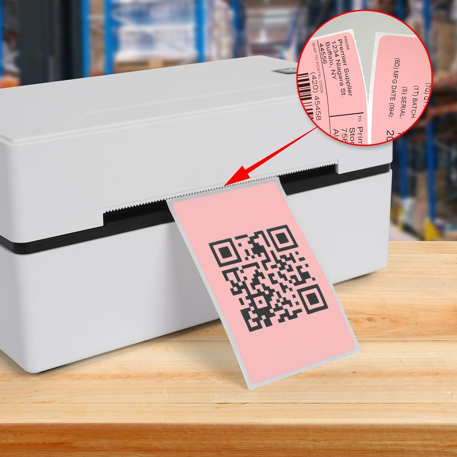 Pink Thermal Labels 2 × 3 Inch Vinyl Self-Adhesive Fanfold Shipping Stickers Direct Waterproof Perforated Printer Decal for Businesses Warehouse Barcode 500 PCS - Image 2