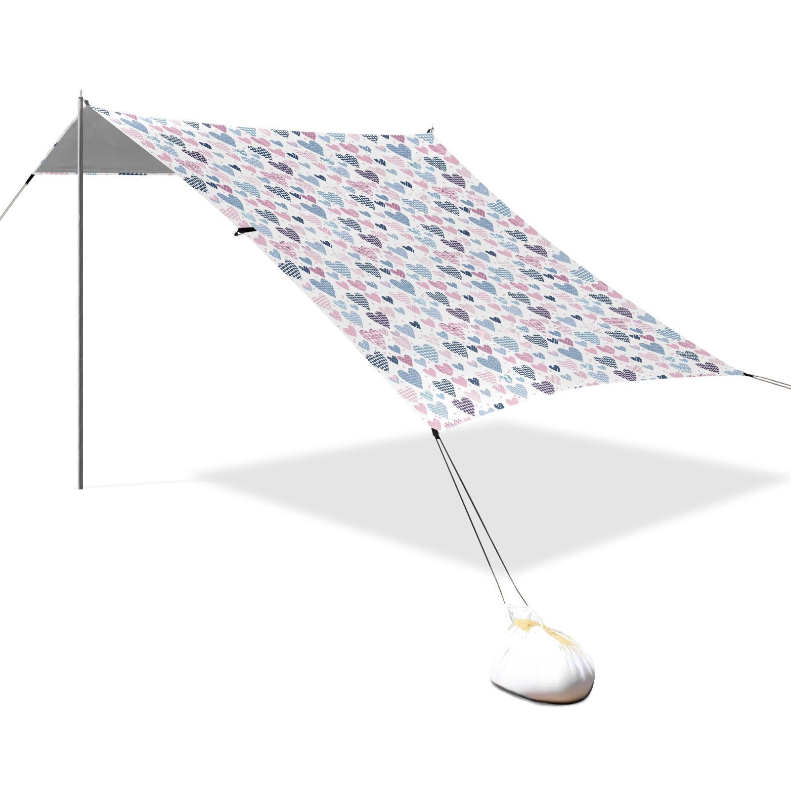 Grand pare-soleil léger UPF50 avec sac de transport pour camping, pique-nique, jardin