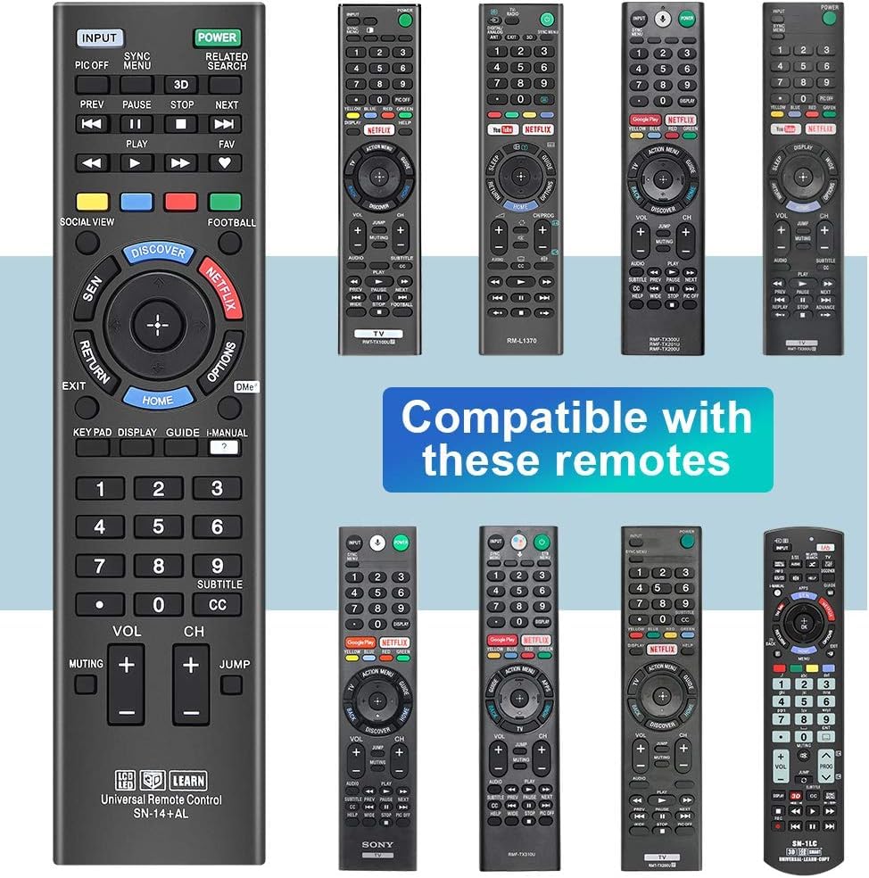 Image of Universal Remote Compatible with All Sony Bravia 4K 8K UHD HD LED OLED LCD Smart TV, with Netflix Button