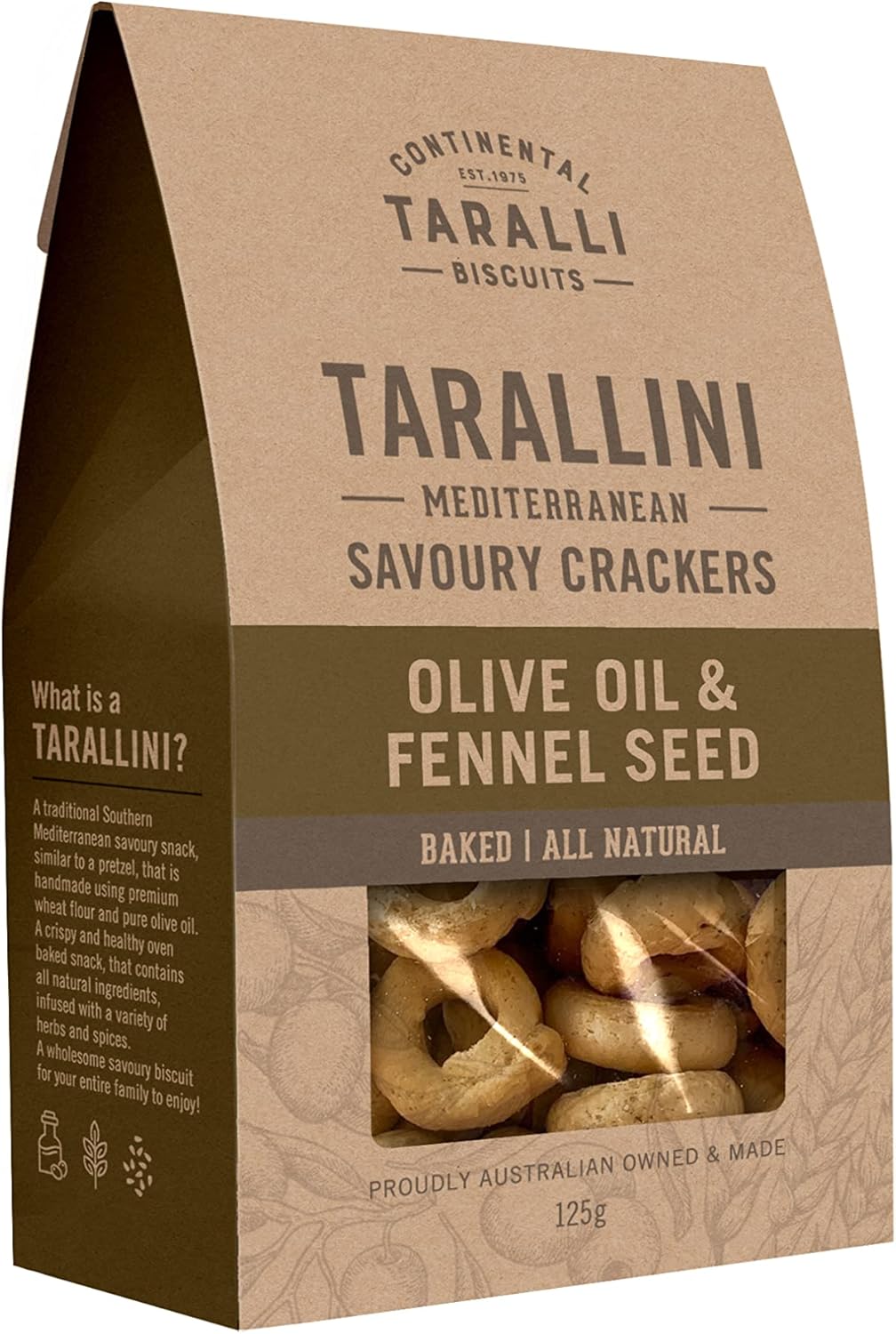 Continental Taralli Biscuits, Tarallini Olive Oil and Fennel Seed