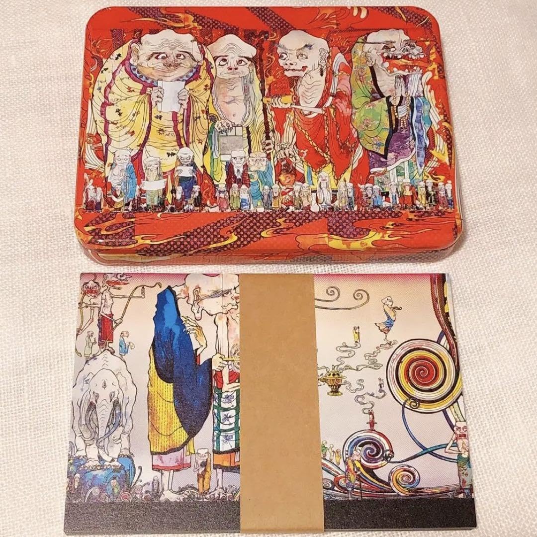 Amazon.co.jp: 村上隆 五百羅漢図展 ポストカード 缶ケース