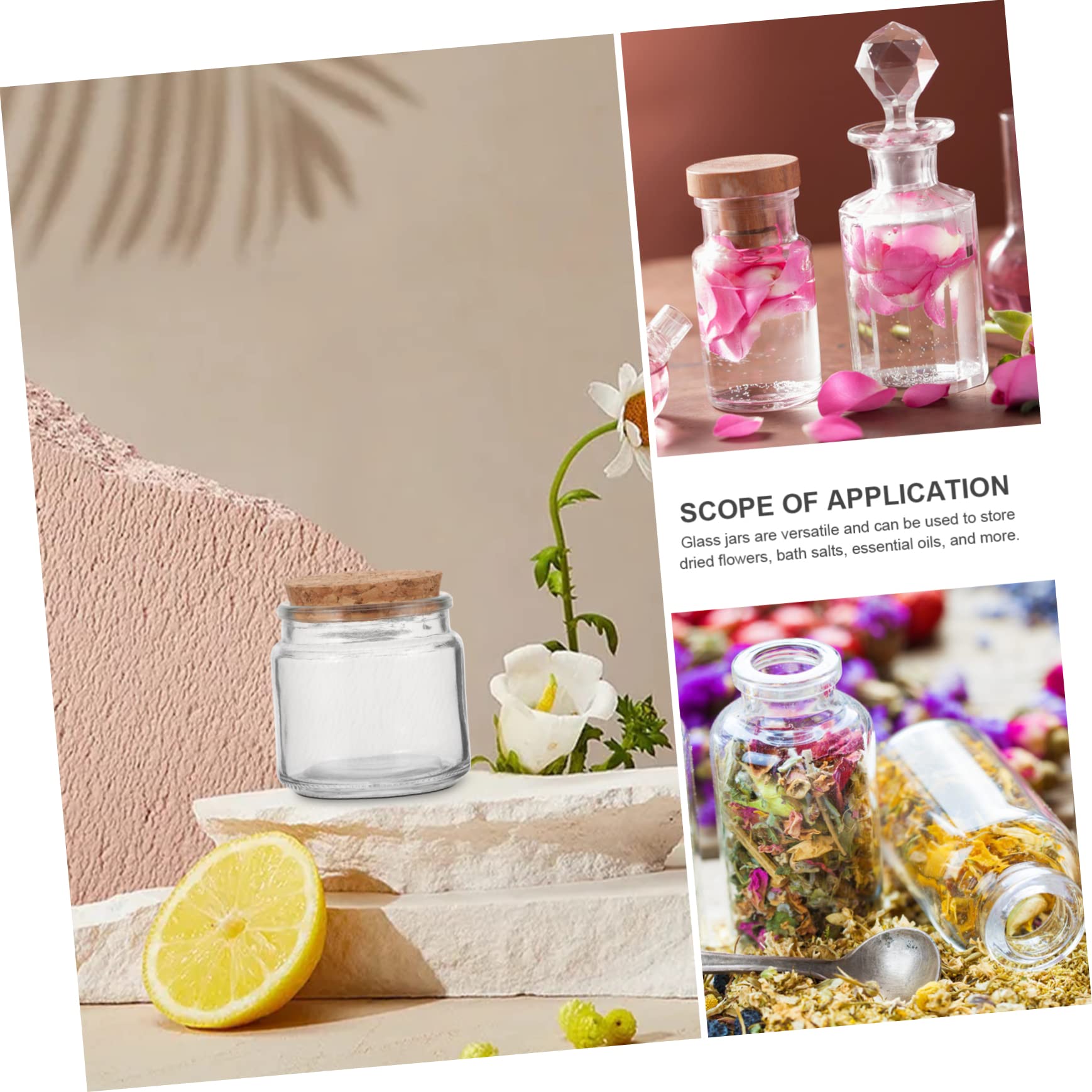 HOMSFOU Transparente Glas Kerzenbecher mit Deckel 8 Stück Langlebige Selbstgemacht Aromatherapie Kerzenbehälter Vielseitig für Kerzenherstellung Dekoration und Aufbewahrung