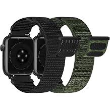 Runostrich Nylon Sport Strap Compatible with Apple Watch Strap 49mm 46mm 45mm 44mm 42mm 41mm 40mm 38mm Women Men, Adjustable Solo Loop Bands for iWatch Series 11 10 9 8 7 6 5 4 3 SE Ultra, 2 Pack