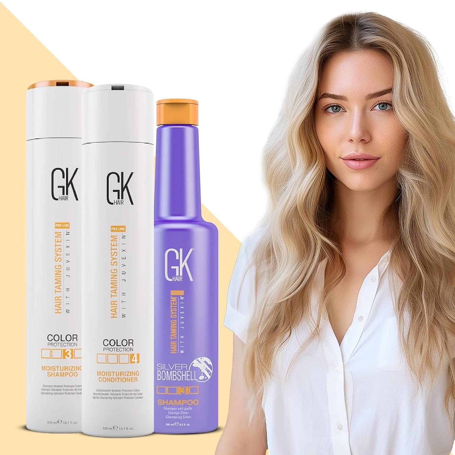 GK HAIR Moisturizing Shampoo and Conditioner Set - Silver Bombshell Shampoo for Dry, Frizzy, Damaged, and Color-Treated Hair - Nourishing Formula for All Hair Types image 2