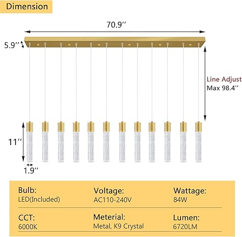 Miniatura 10 de 3 luces colgantes modernas LED para isla de cocina, luz colgante de burbuja, iluminación colgante para cocina, isla comedor, luces colgantes de