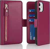 Vista 35 de Havaya Funda para iPhone 12 y iPhone 12 Pro, cartera compatible con magsaf 2 en 1, desmontable magnética con tarjetero y ranura trasera