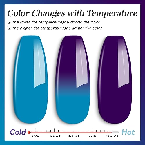 Vista 70 de YTD Likomey Brocade Glitter - Esmalte de uñas de gel que cambia de color, 0.5 onzas líquidas, color rosa intenso a violeta, brillo brillante, cambio