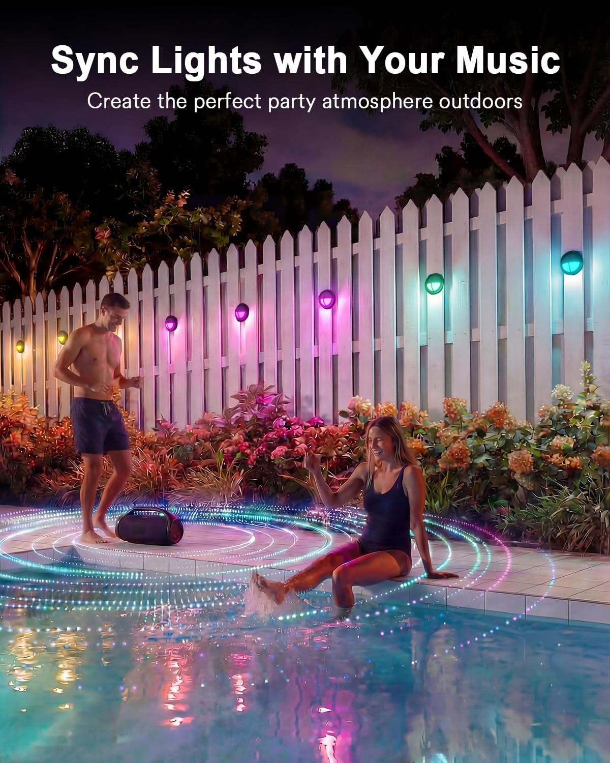 Lumary 12-24V Smart Low Voltage Deck Lights with Hub, 4Inch RGB+CCT Outdoor Privacy Fence Lights, IP65 Waterproof Landscape Lighting for Step, Deck, Patio, Compatible with Alexa & Google, 6Pack