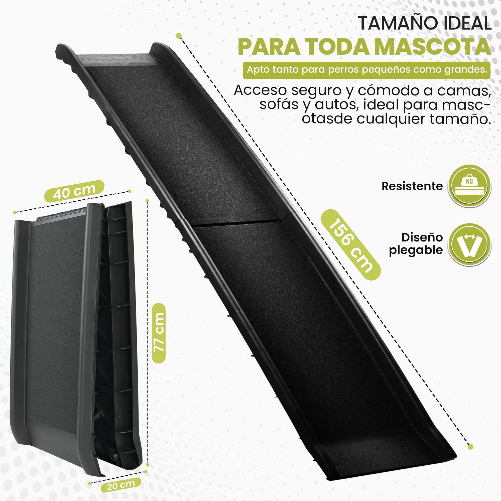 all Pets United® Rampa Plegable para Perros y Gatos Peldaño de Entrada para el Maletero del Coche Escaleras para Mascotas para Animales Grandes y pequeños (Rampa)
