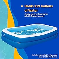 Vista 6 de Piscina inflable familiar Blue Wave con cubierta – piscina inflable rectangular de 8.5 pies x 5.75 pies x 1.8 pies para niños y adultos – Piscina