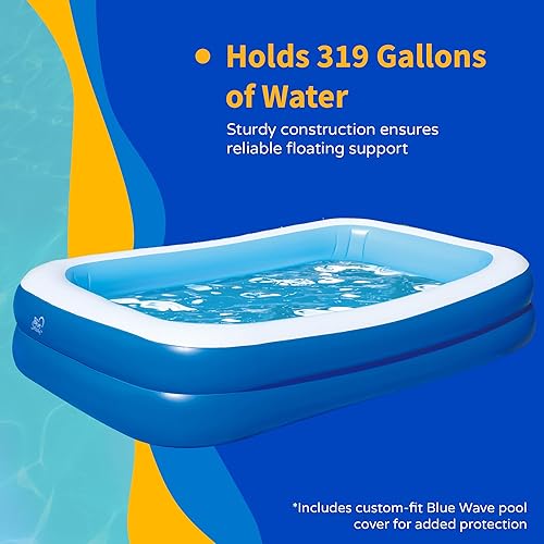 Vista 13 de Blue Wave Premier Family - Piscina inflable con asientos, 88 x 88 x 26 pulgadas, piscina de cuatro plazas para diversión en el patio trasero