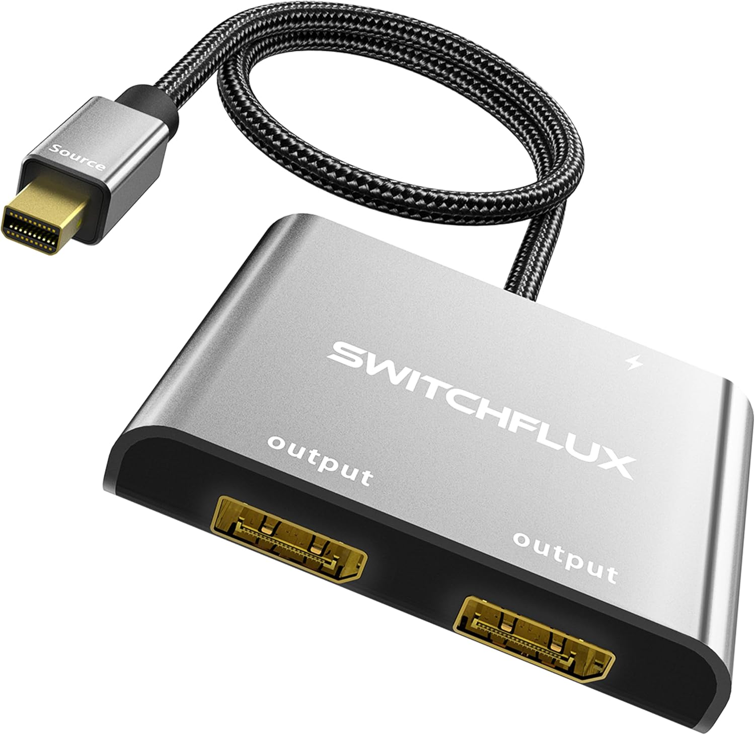 Mini DisplayPort to Dual DisplayPort MST Hub, Mini DP 1.2 to 2X DP 4K@60Hz Splitter Adapter, Thunderbolt 2 Extended Dual Monitor Support for Windows PC, MacBook, Surface