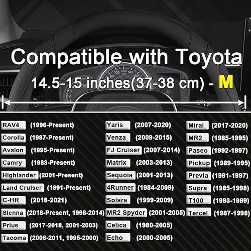 Miniatura 2 de West Llama Funda personalizada para volante de automóvil para Toyota (negro)