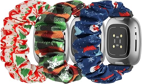 Ecogbd Elastische Scrunchie Ersatzarmband Kompatibel mit Fitbit Versa 4/Versa 3/