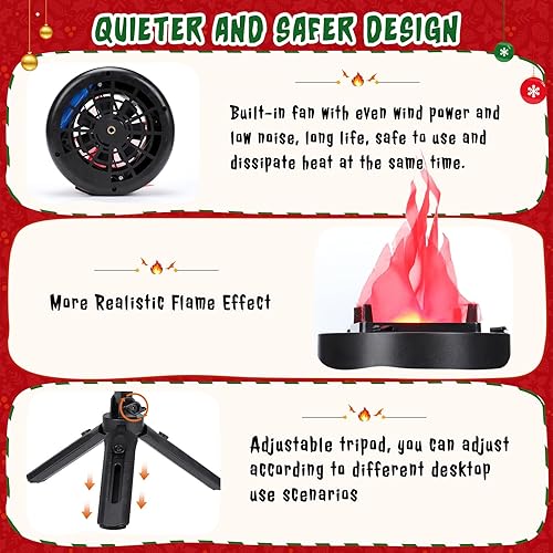 Miniatura 5 de Fuego falso 3D recargable por USB, luz de fuego falsa portátil, luz de llama falsa eléctrica, lámpara de llama falsa, fogata eléctrica para