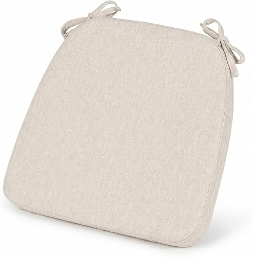 Vista 20 de Juego de 4 almohadillas para sillas de comedor con lazos, cojines de asiento de cocina de madera para sillas, espuma 40D, antideslizante para Beige