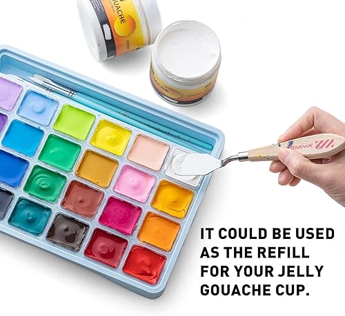 Miniatura 5 de HIMI Gouache - Pinturas de recambio, color blanco (botellas de 10.1 fl oz), pintura no tóxica para lienzo y papel, suministros de arte para