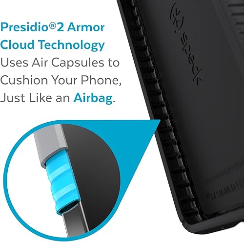 Miniatura 3 de Speck Productos Funda Presidio2 Grip Samsung Galaxy S22, bisel elevado, NegroNegroBlanco