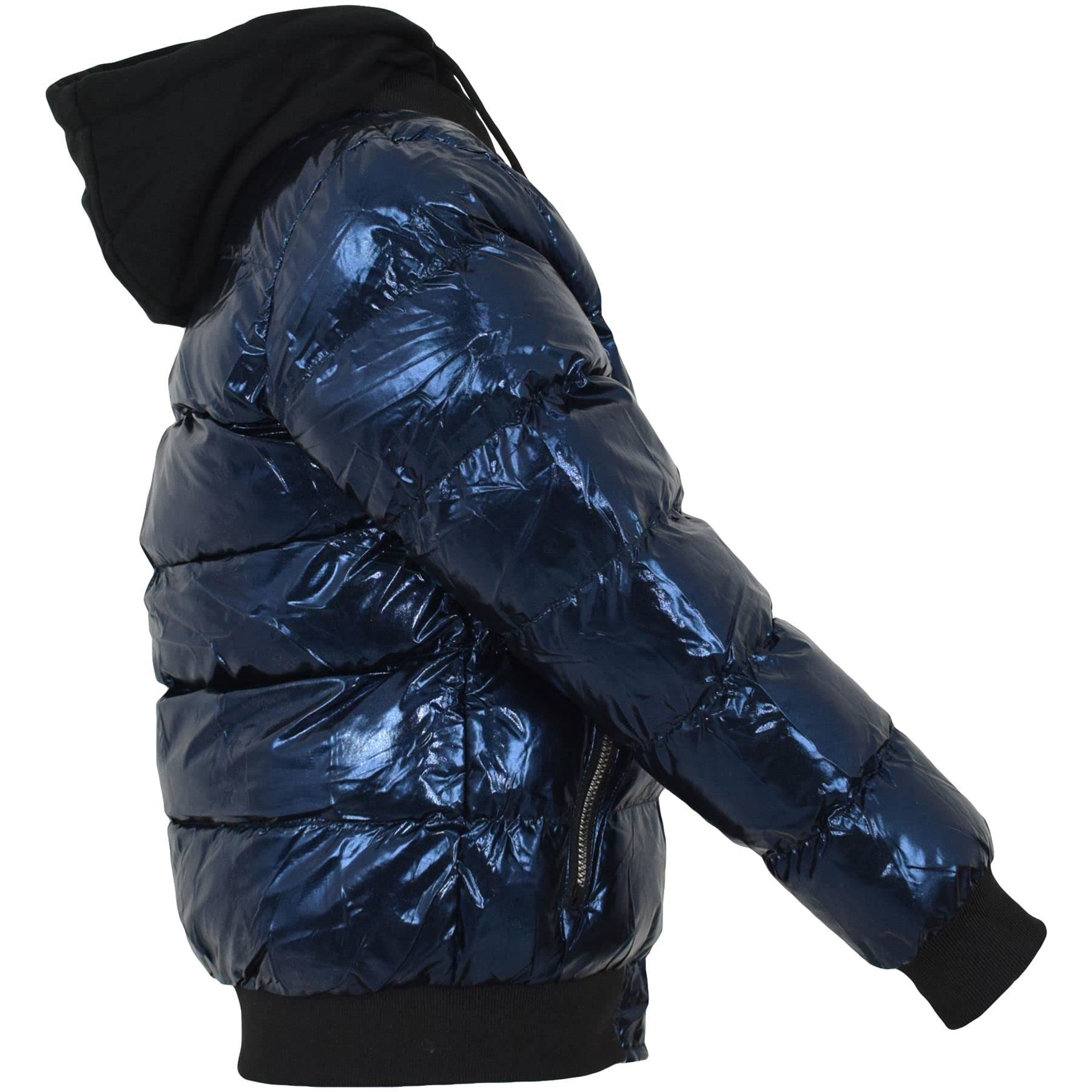 A2Z 4 Kids Dzieci Dziewczyny Chłopcy Moda Błyszczący Watowany Kurtka - Jacket JK28 Blue 13