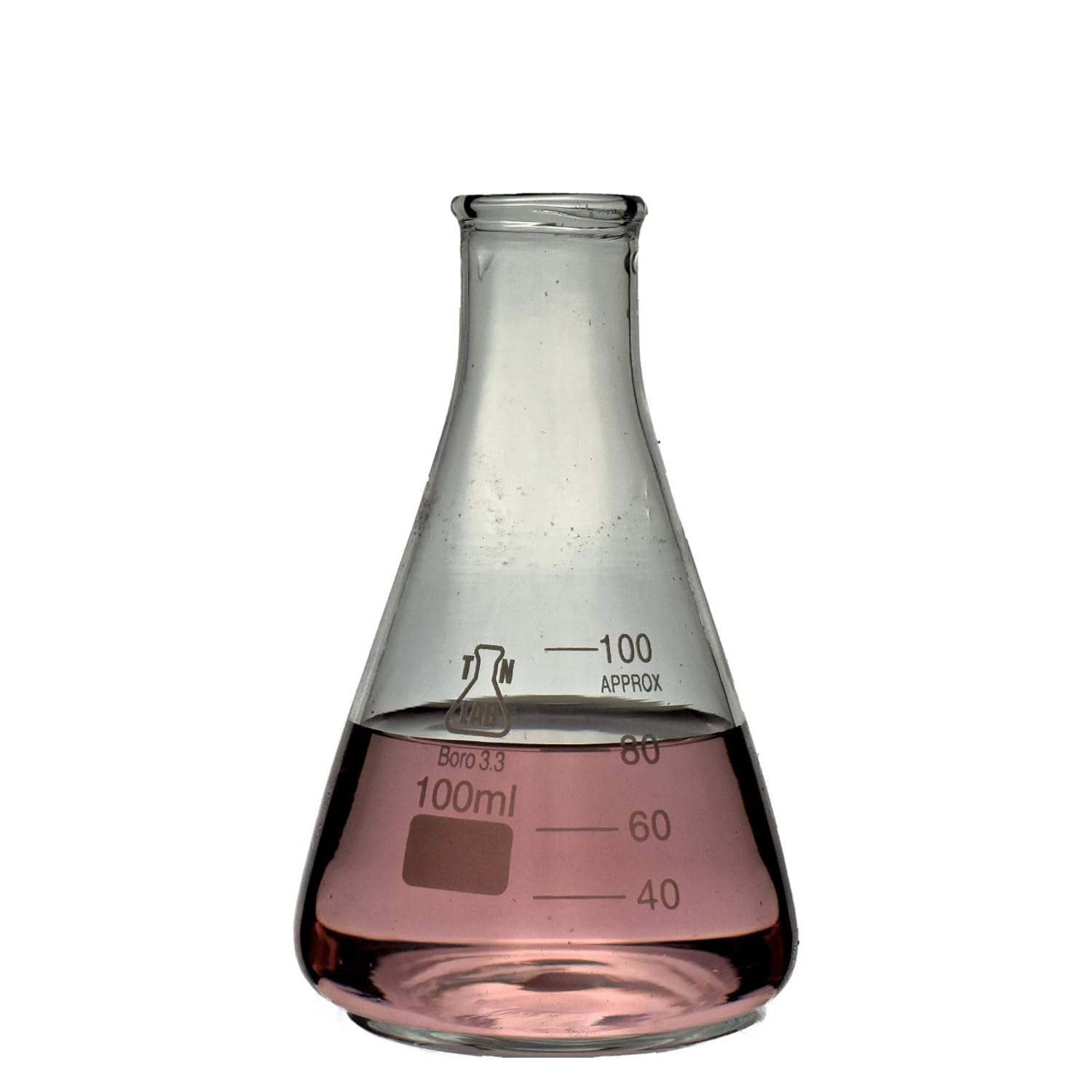 TN LAB 100ml Erlenmeyer Conical Borosilicate Glass Flask 12-Pack