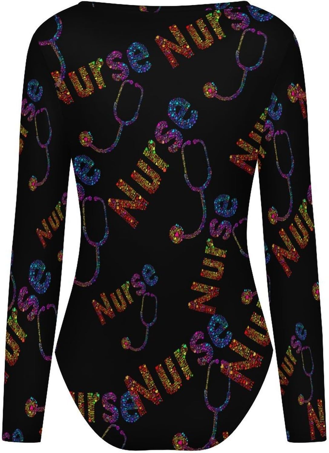 Nurse Print Women's Bodysuits Long Sleeve Top 5XL