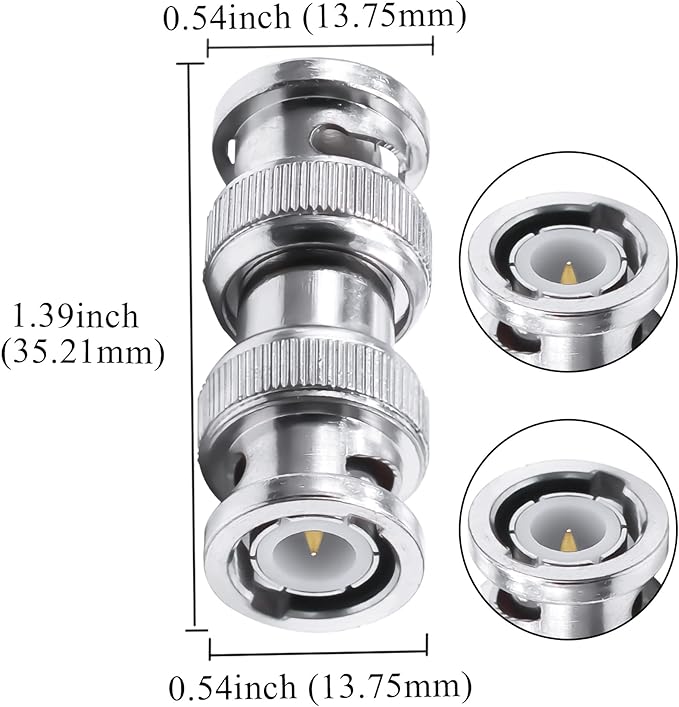 4 paquetes Conector BNC Macho a Macho TUOLNK para Cámara CCTV miniatura 2