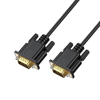 VGA Cable 6FT, Gold-Plated VGA Monitor Computer Gold-Plated Cable Male to Male Cord 1080P@60Hz Full HD 15pin for Computer Monitor/PC/Laptops/TV/Projectors and More