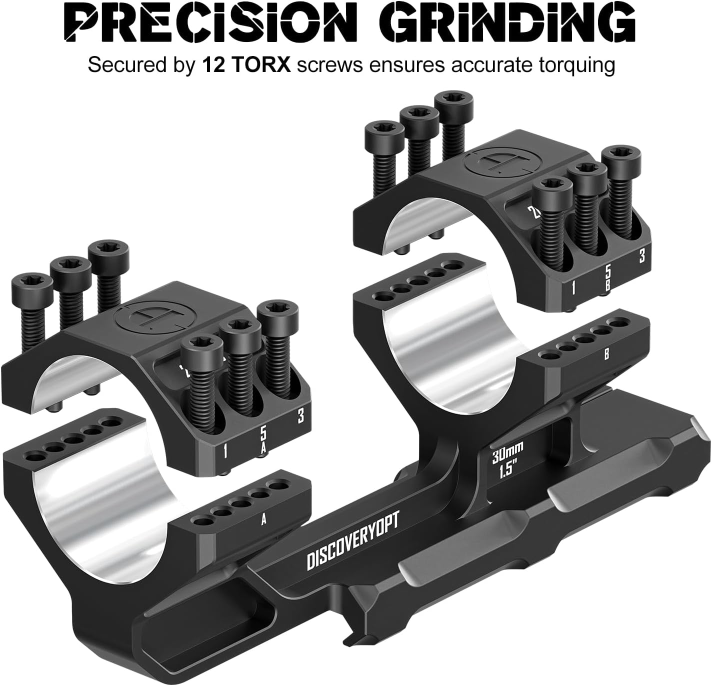 Heavy Duty Cantilever Scope Mount, One-Piece 20 MOA Picatinny Offset Dual Ring 30mm 34mm Scope Mount