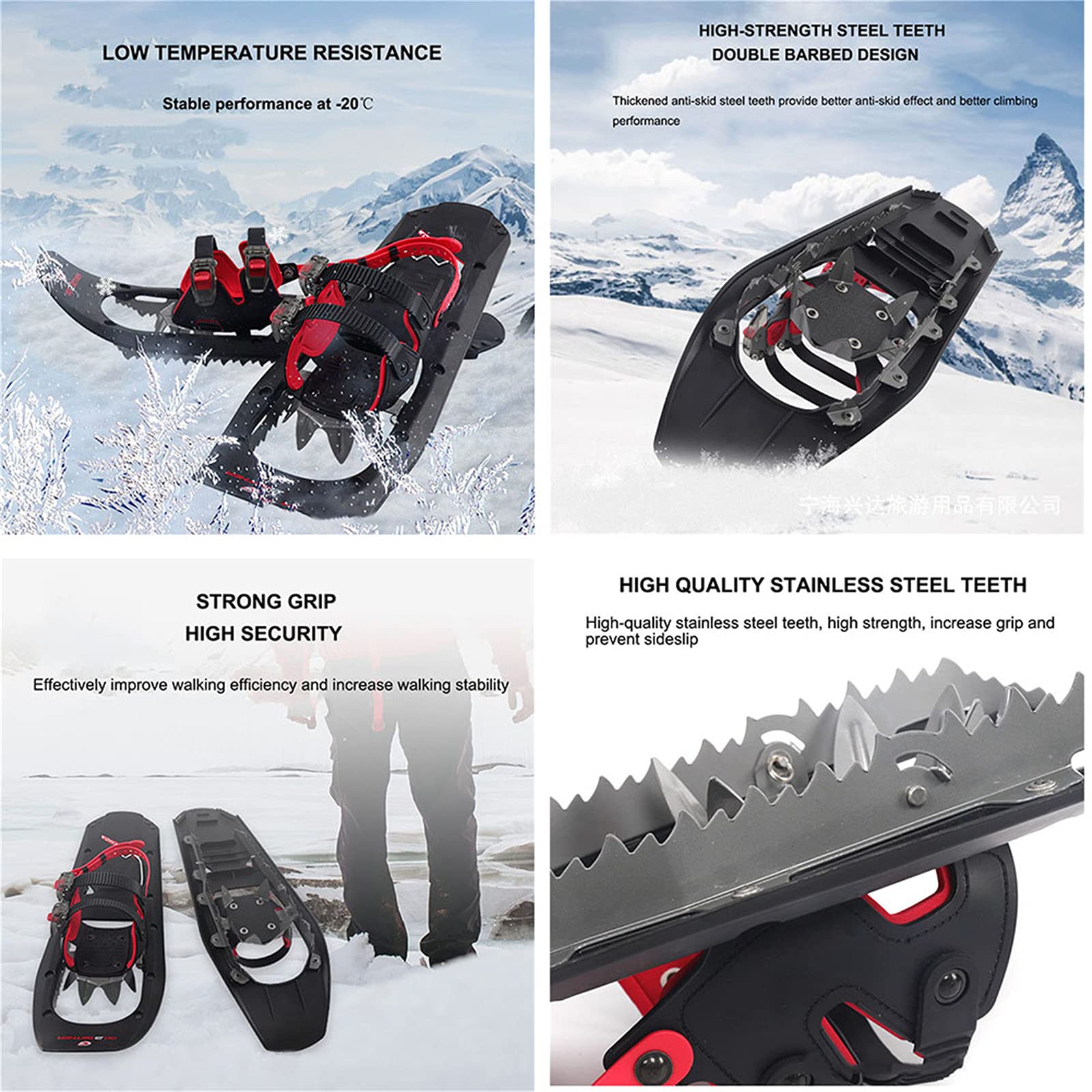 Ciaspole all Terrain,Racchette da Neve in Lega di Alluminio,Attacchi A Cricchetto Regolabili,con Bastoncini da Trekking E Borsa Tote,Set di Ciaspole Leggere per Adulti Uomini Donne Giovani,30"