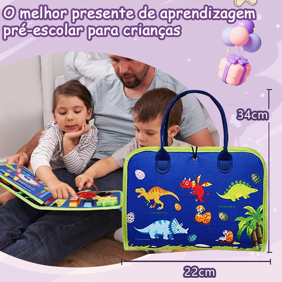 Placa de Montessori Sensorial para Crianças Brinquedo Educativo (Azul)