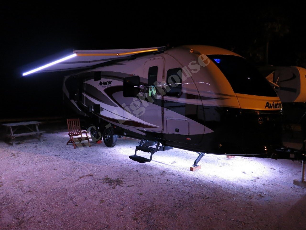 RV Awning Camper recreational vehicle RGB LED Lights 12' feet of LED Strips with 24 key IR remote control