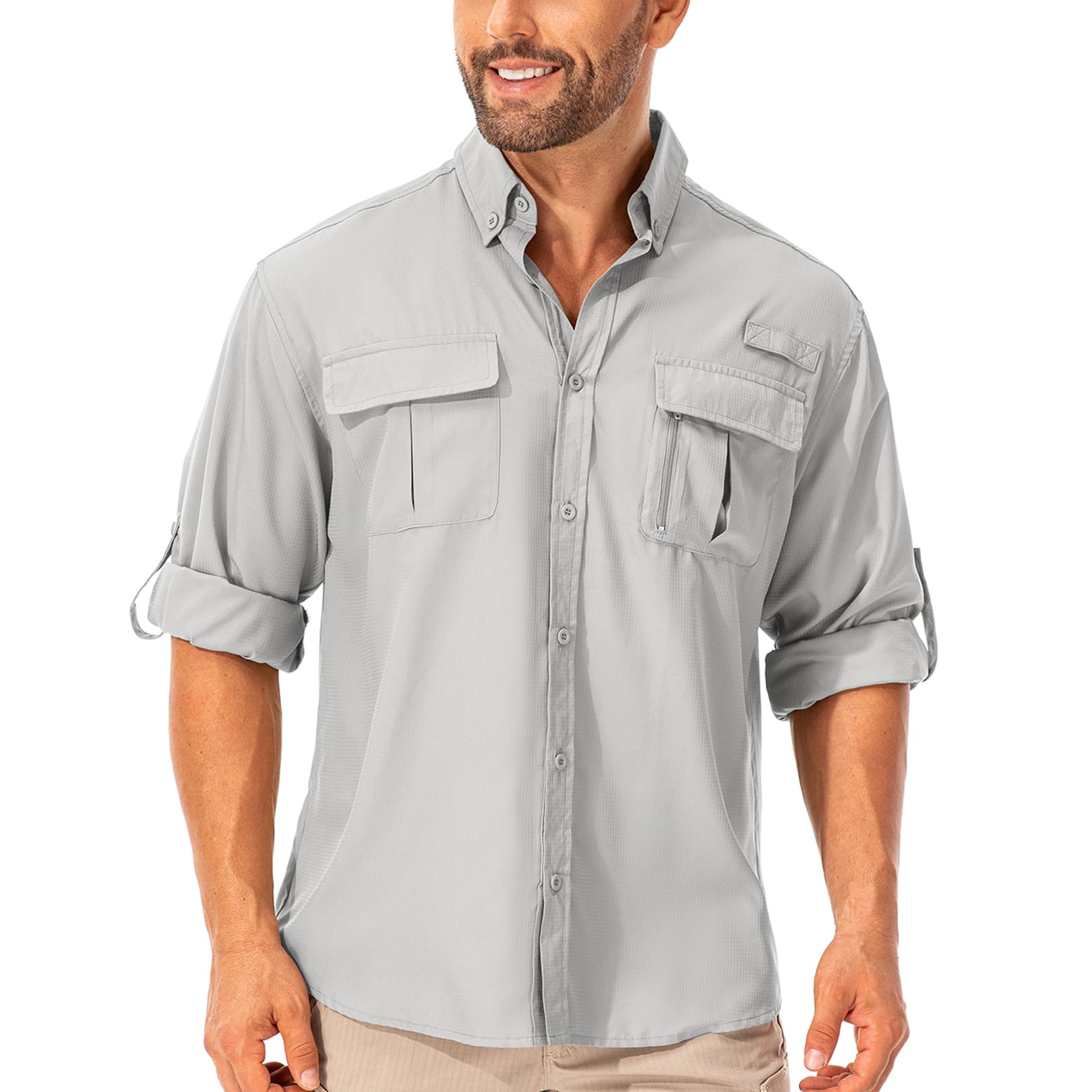 T-shirt Utilitaire Homme - Gris - Manches Longues - Respirant - Taille L - Neuf