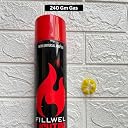 R H lifestyle 240gm Butane Gas Refill Single Nozzle Butane Gas Canister Lighter Gas Refill Can with Adapter Lighter Refill Camping Cooking Essentials Pack of 10 gallery image