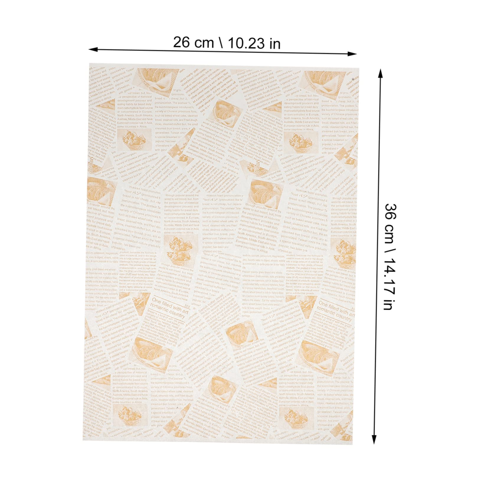 COLLBATH Vintage Food Wrapping Paper Craft Paper Oil Food Baking Kitchen Greaseproof Mat Pad