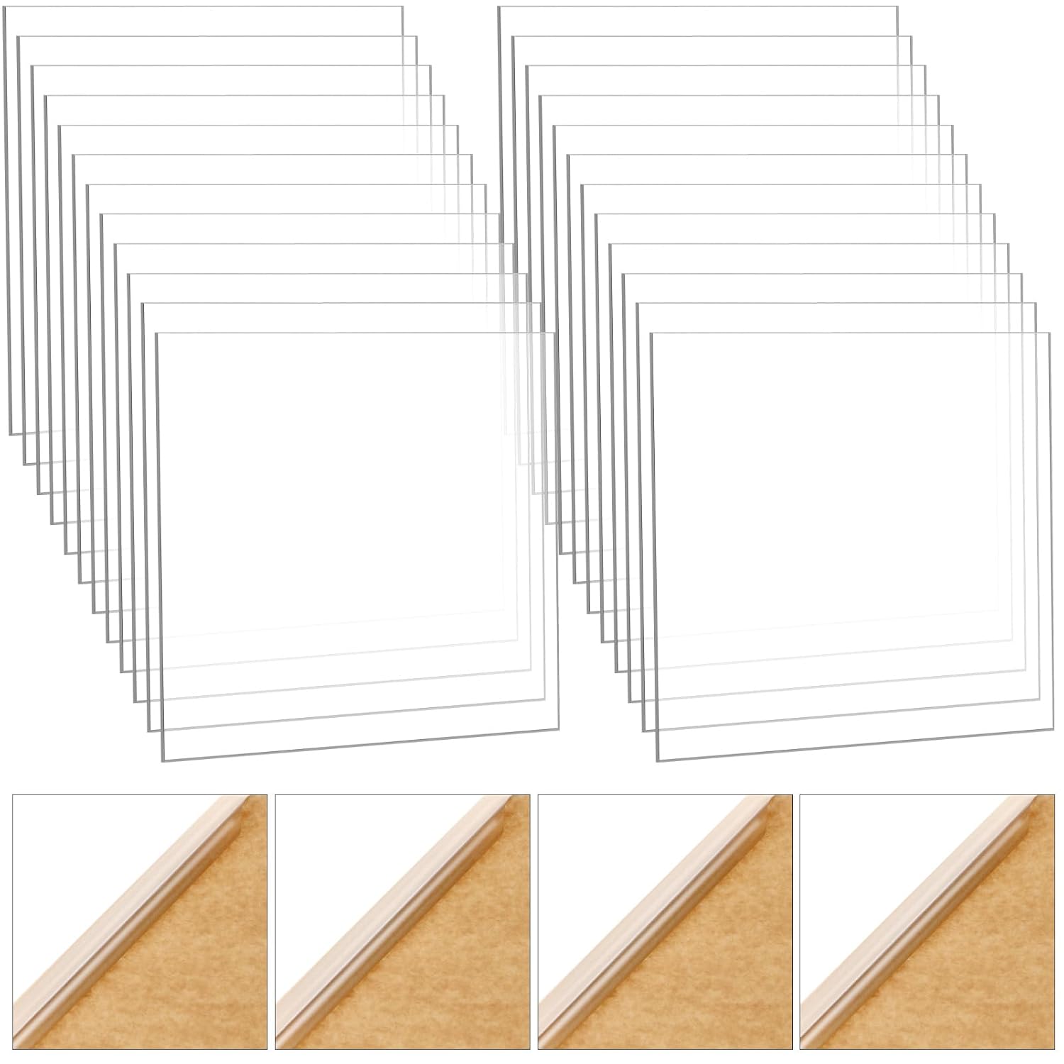 24 hojas de acrílico fundido de 0.08 pulgadas de grosor (0.079 in) de corte láser, hojas de acrílico de colores, láminas de plástico extruido para