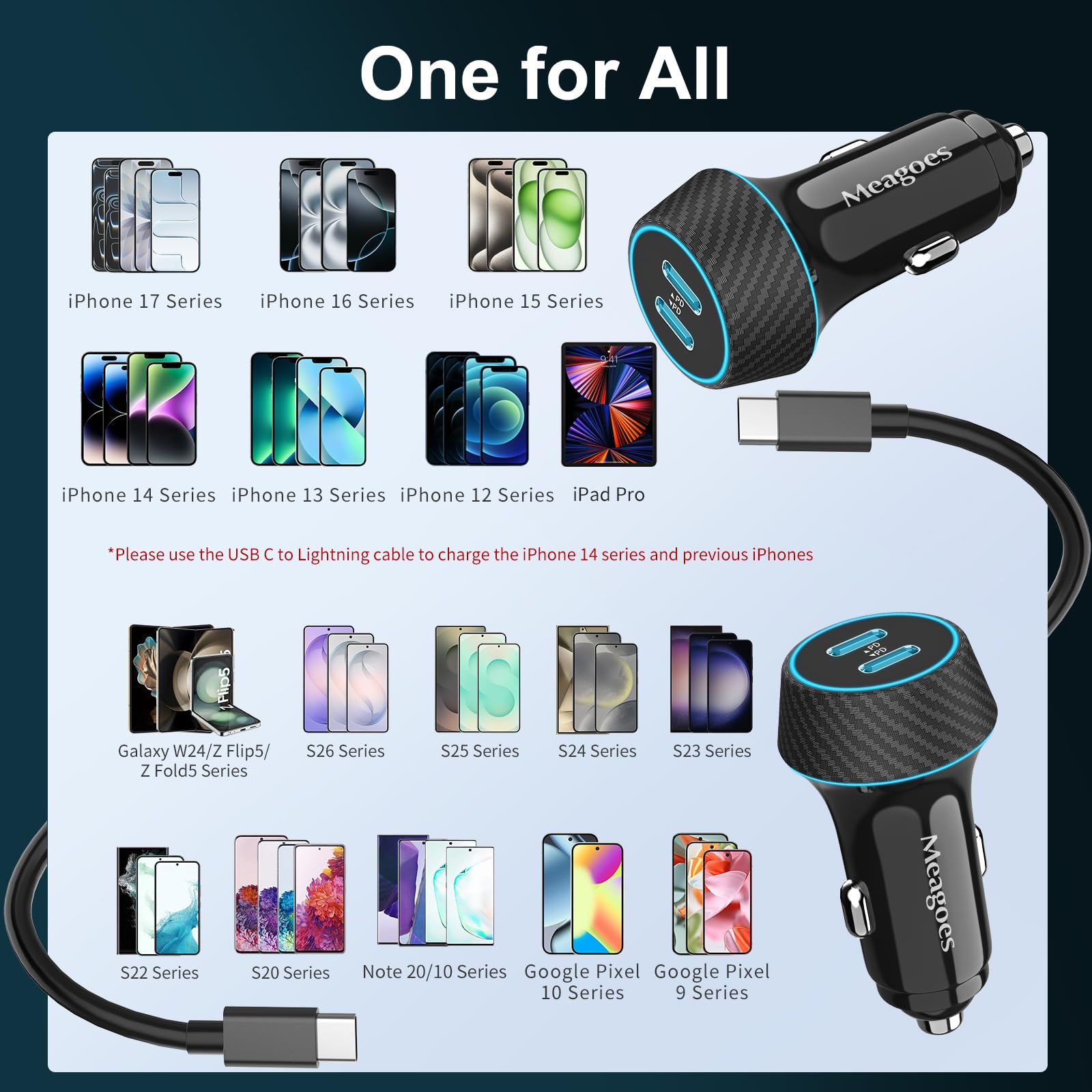 Caricabatterie da auto USB C da 40 W, ricarica rapida per iPhone 15 Pro Max/Plus, Samsung Galaxy S24 Ultra/S23 fe/A55/A54, Goolge Pixel, doppia porta PD da 20 W, adattatore accendisigari con