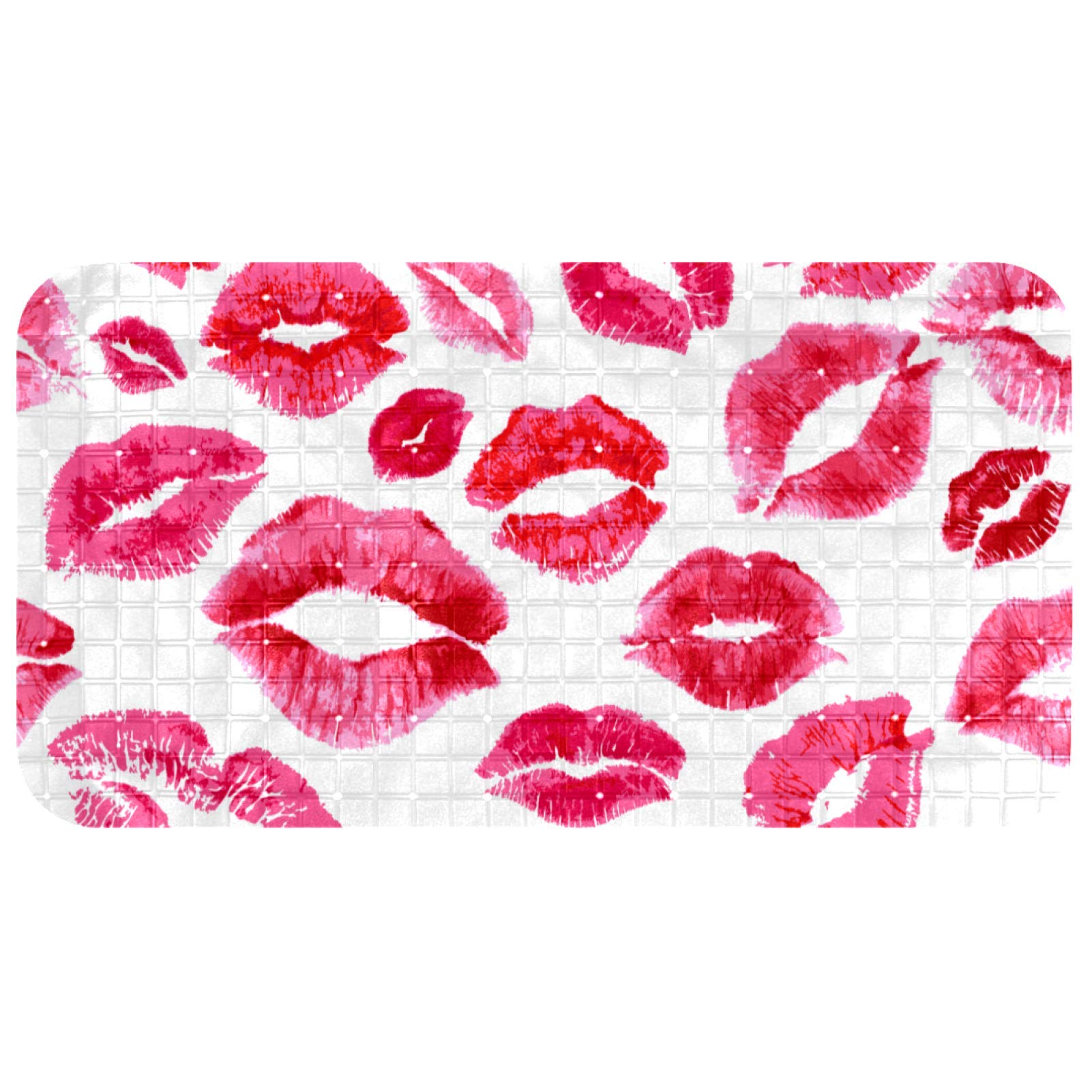Tapis de bain antidérapant douche baignoire sans latex rouge